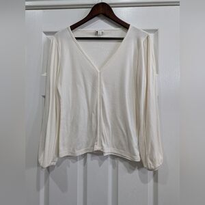 J. Crew Off White Long Sleeve Top, Size Medium